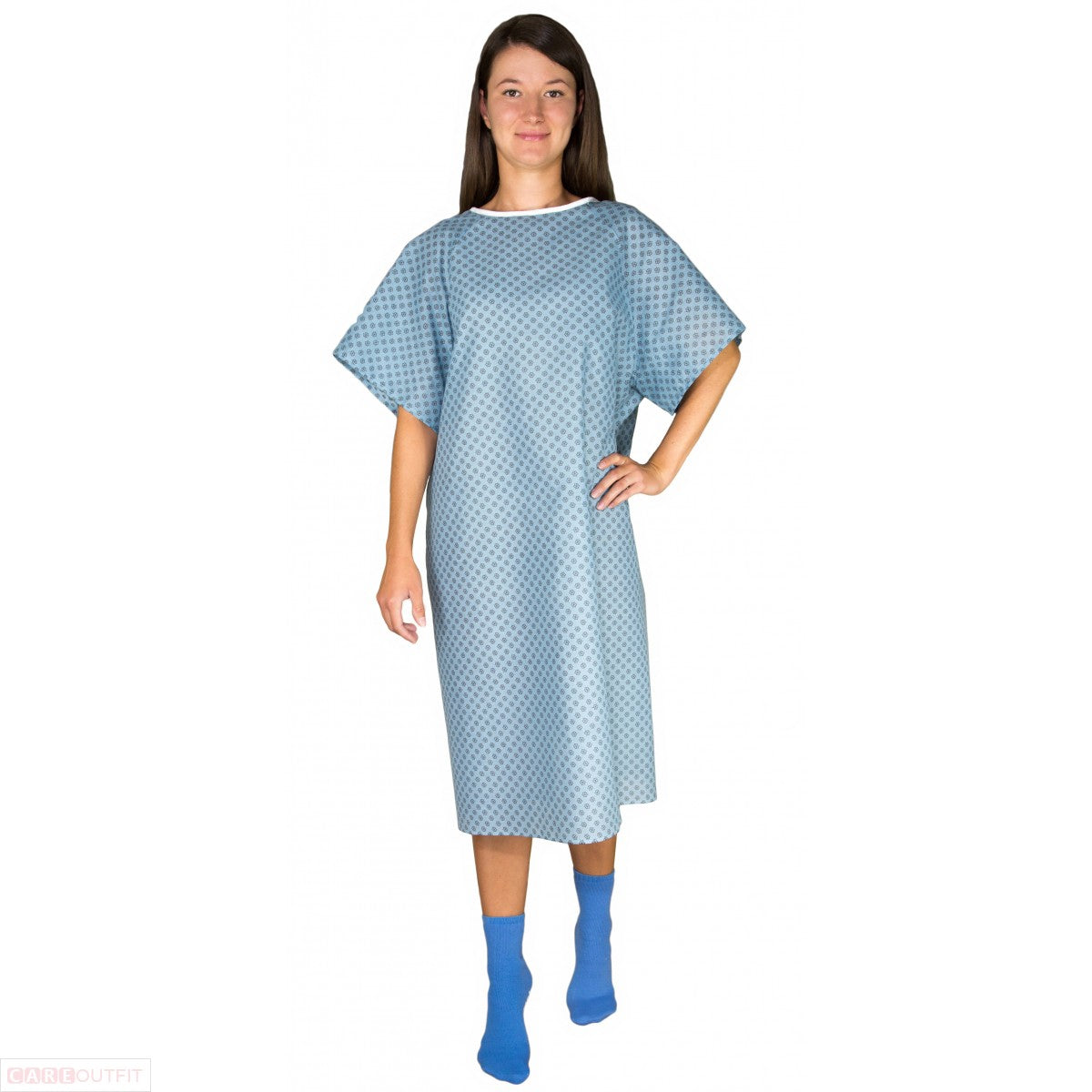 Economy Hospital Gown - Blue with Snowflake Prints – Careoutfit