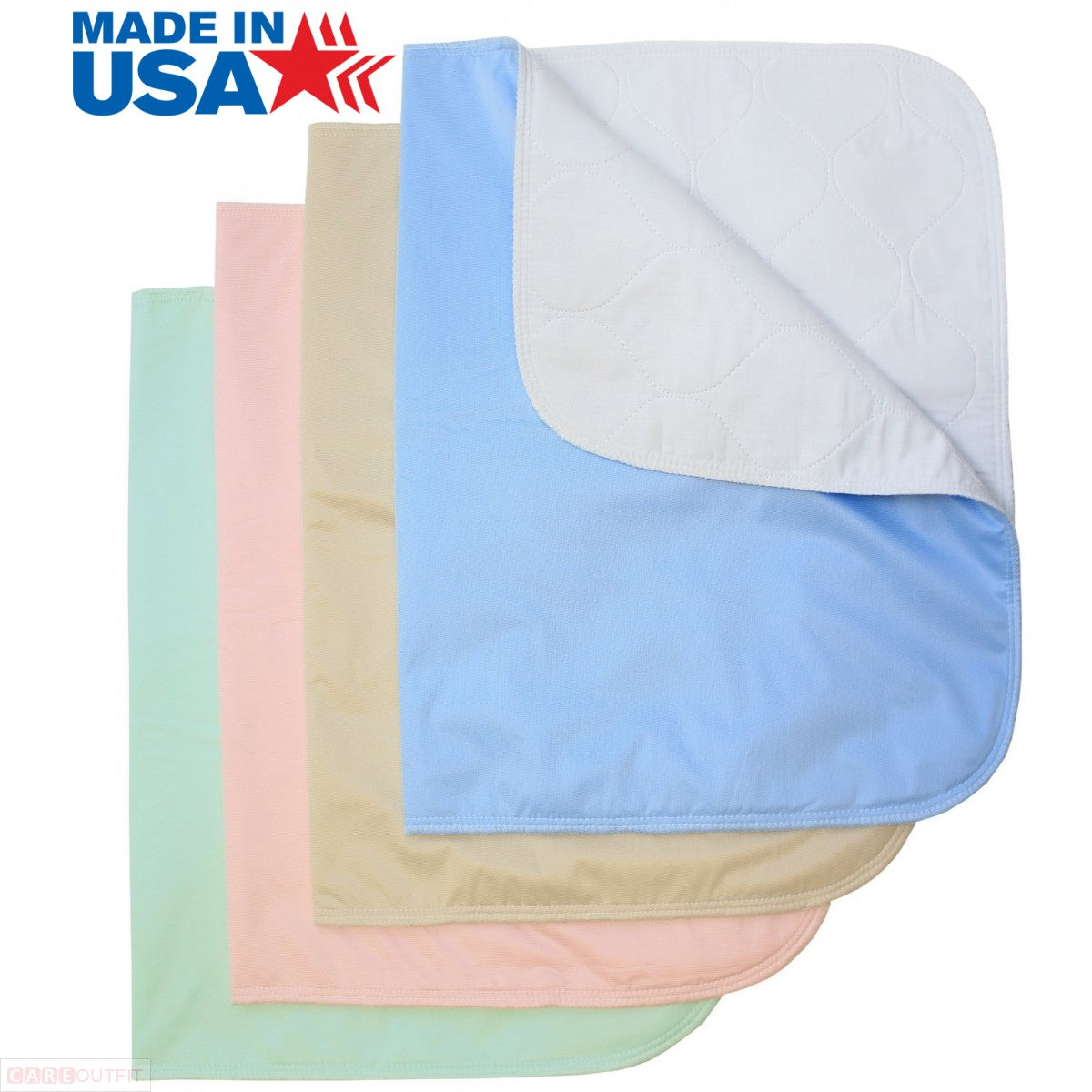 30x36 Washable Reusable Incontinence Underpads- Blue, Green, Tan and Pink- 4 Pack
