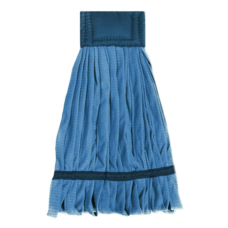 Wholesale 11oz Tube Mop (300g) Double Layer Canvass Top, Tail Band, Looped Fantail Style, Blue Case of 25