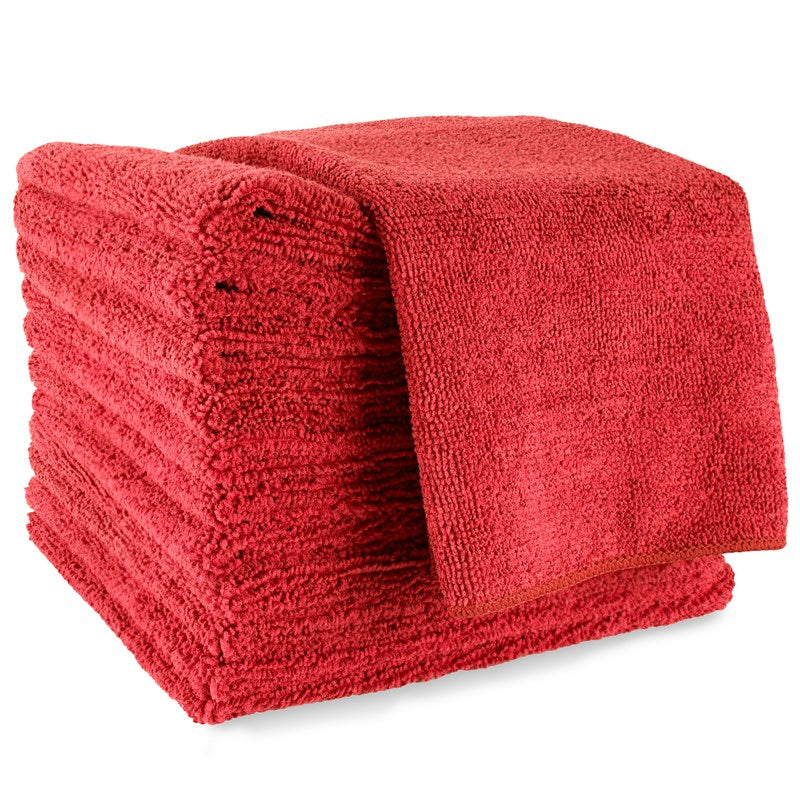 Wholesale 16X16 MICROFIBER TOWEL- RED 24 Dozen