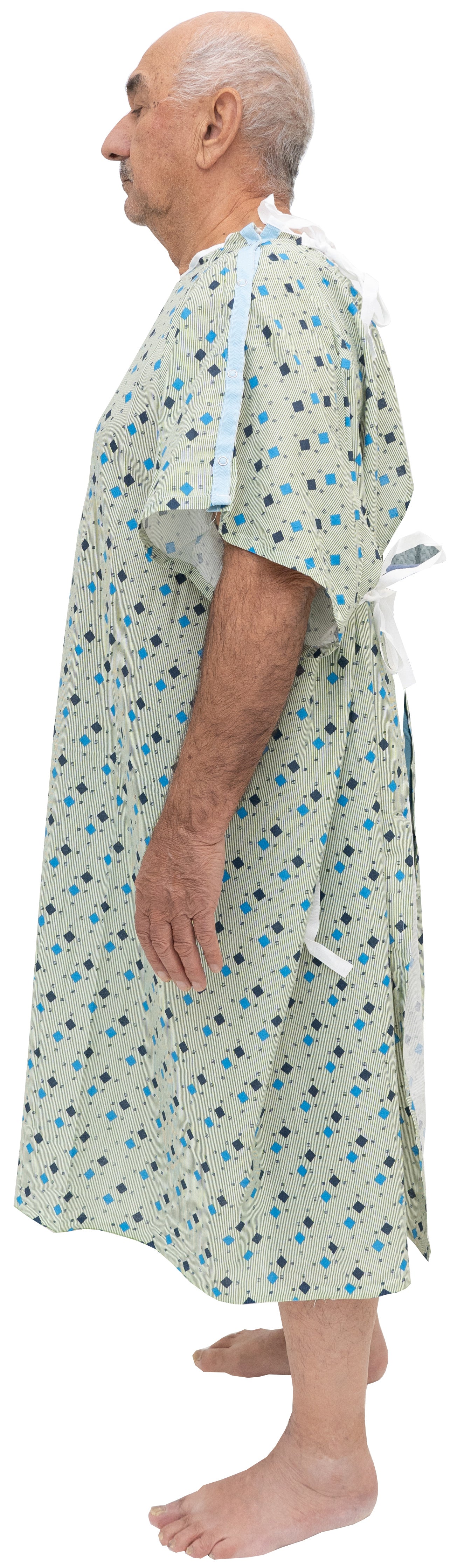 6 Pack Men’s Hospital Gowns - 3XL IV-Ready with Telemetry Pocket, Reinforced Snaps, Adjustable Ties, Durable Unisex Patient Gowns for Men and Women Up to 5XL