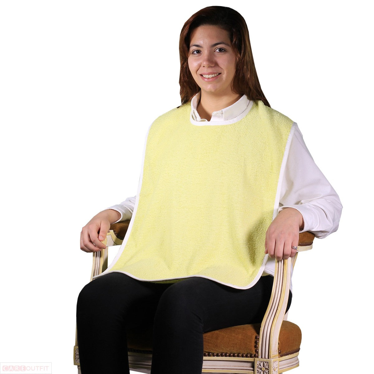 Terry Adult Bib with Velcro Closure - 18 x 30 - Yellow