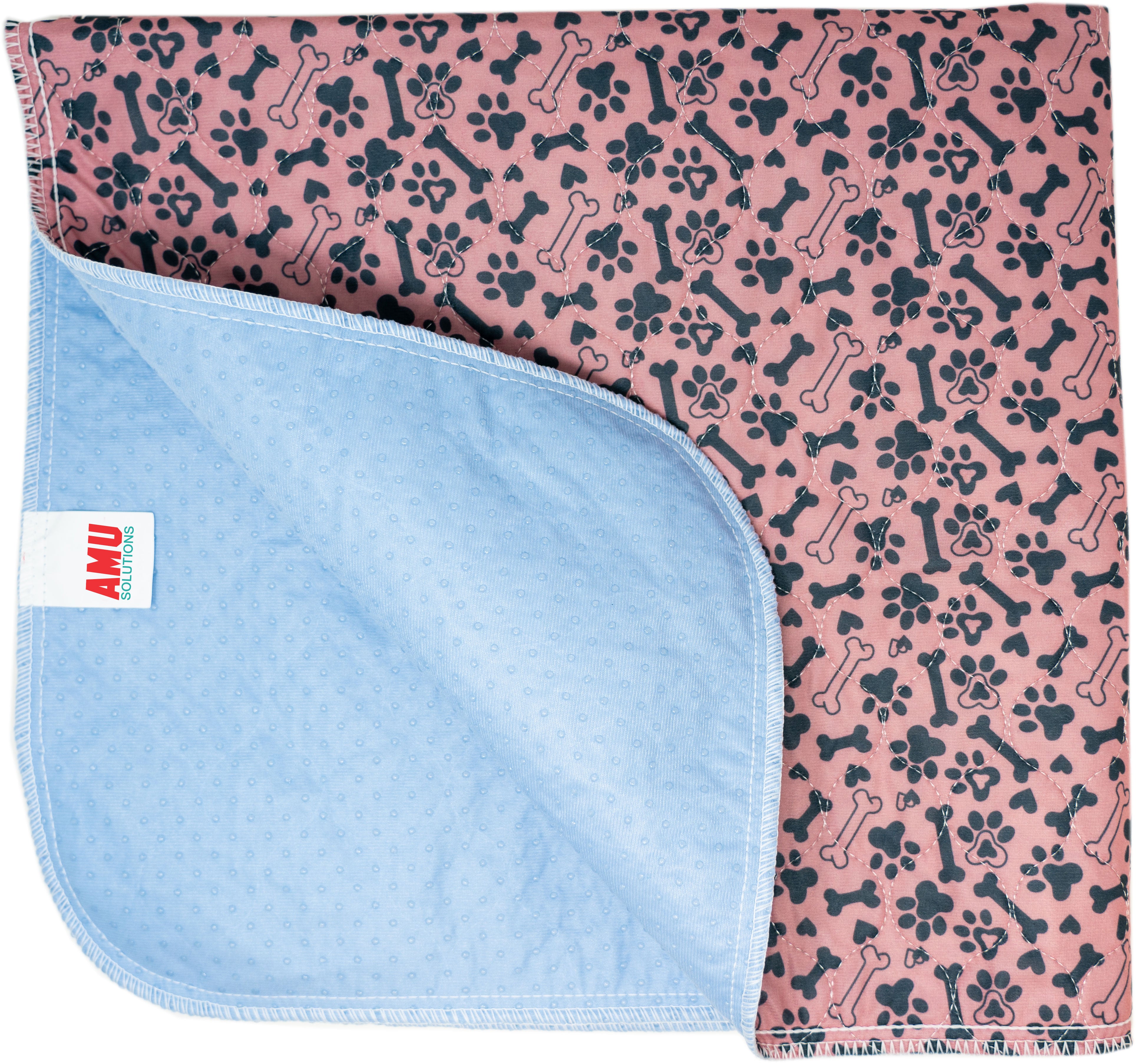 1 Pack - 36 x 72  Washable Pee Pads for Dogs Superior Reusable Puppy Pads Pet Training Pads - 100% Waterproof Dog Pee Pad Protects Against Urine Leakage Non-Slip Grip - Paws & Bones Print