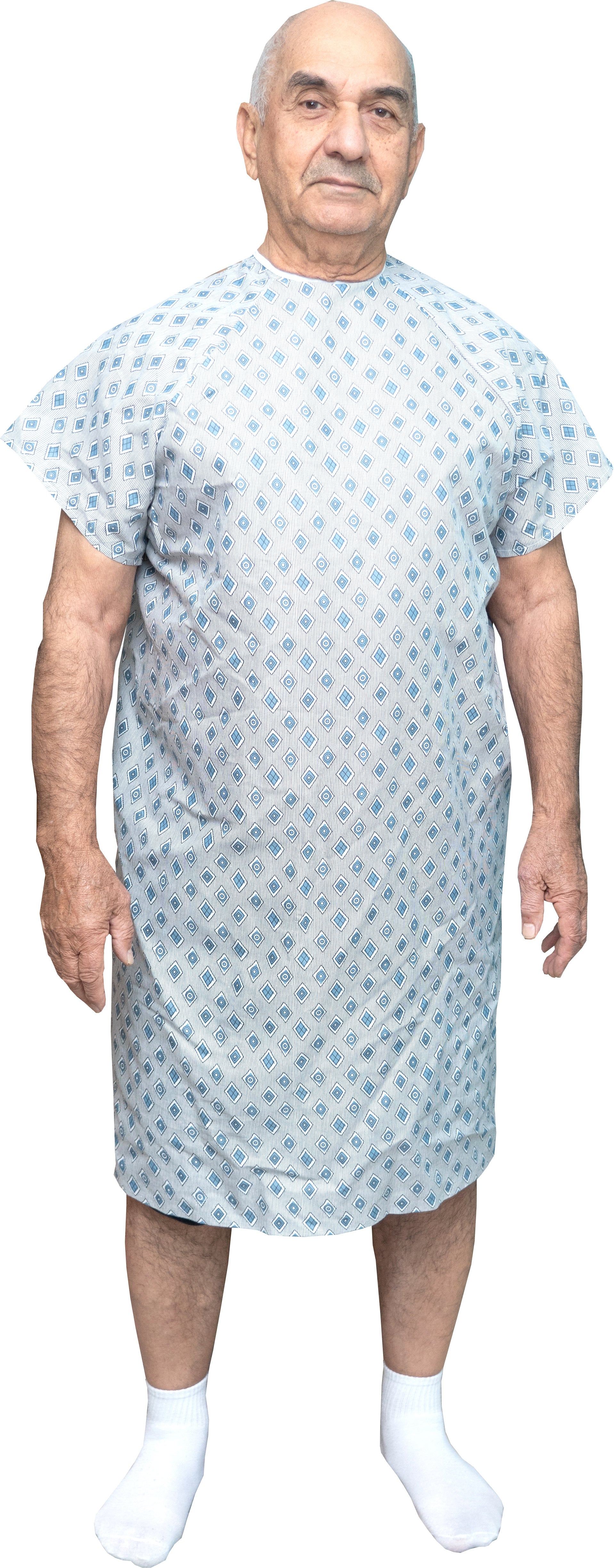 6 PACK - Reusable Hospital Gowns for Men Medical Patient Gowns with Back Ties for Comfort Coverage - Poly Cotton Blend for Softness and Durability, Ideal for Hospitals, Nursing Homes