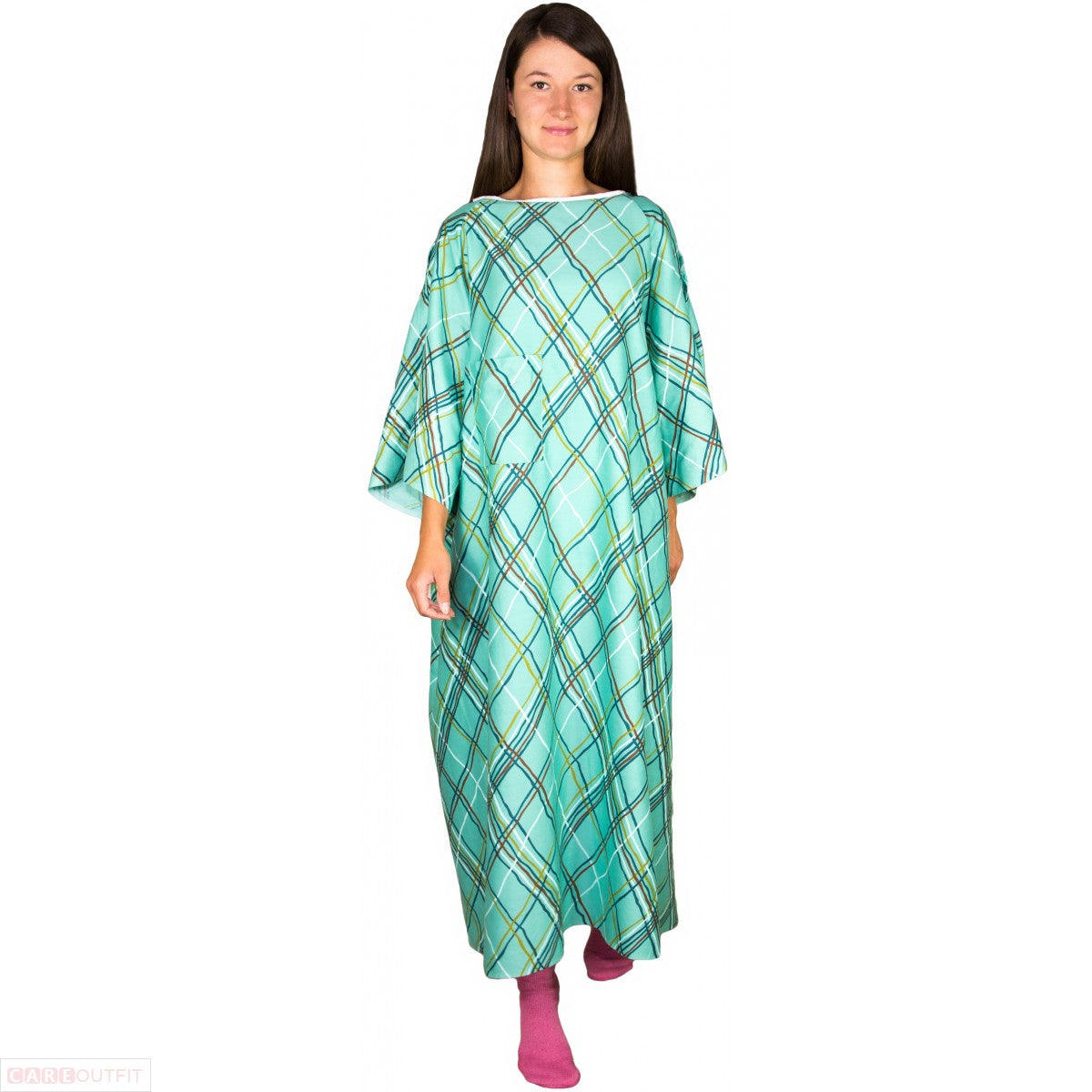 Premium Green IV Hospital Gown with Telemetry Pocket