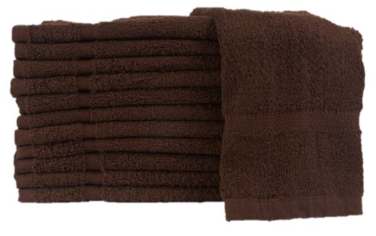 Dark Brown 0.75lb Single Color Wash Cloth 12 X 12 - Case of 100DZ