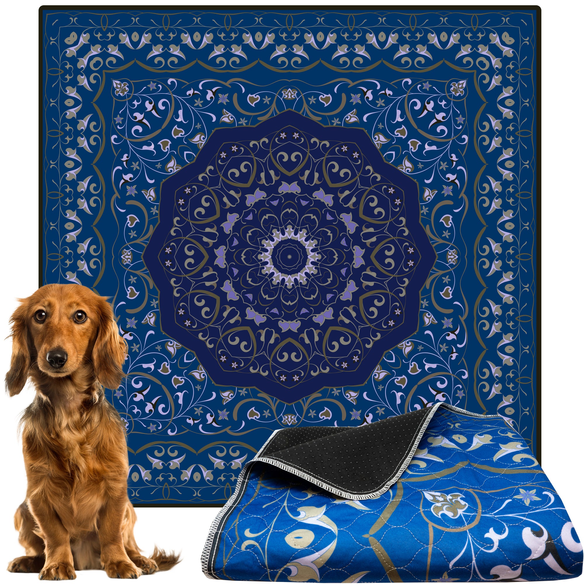 72 x72 - Washable Pee Pads for Dogs, Reusable Puppy Pads Super Absorbent Leakproof Dog Training Pads, Non-Slip Potty Pads for Floor, Crate, Couch, Oriental Persian Rug Print