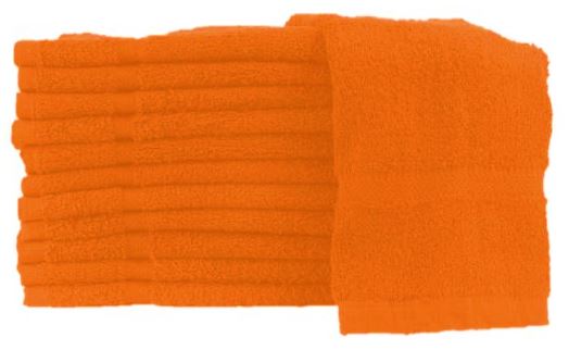 Orange 0.75lb Single Color Wash Cloth 12 X 12 - Case of 100DZ
