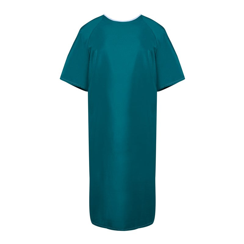WHOLESALE-Patient Gown 48 x 68 Center Back, Snap Closure, Forest Green-4 DOZEN (48 PCS)
