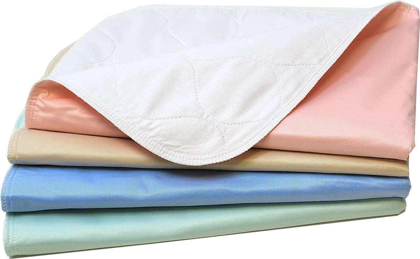 34x36 Waterproof Reusable Incontinence Underpads- Green, Tan, Pink and Blue- 4 Pack