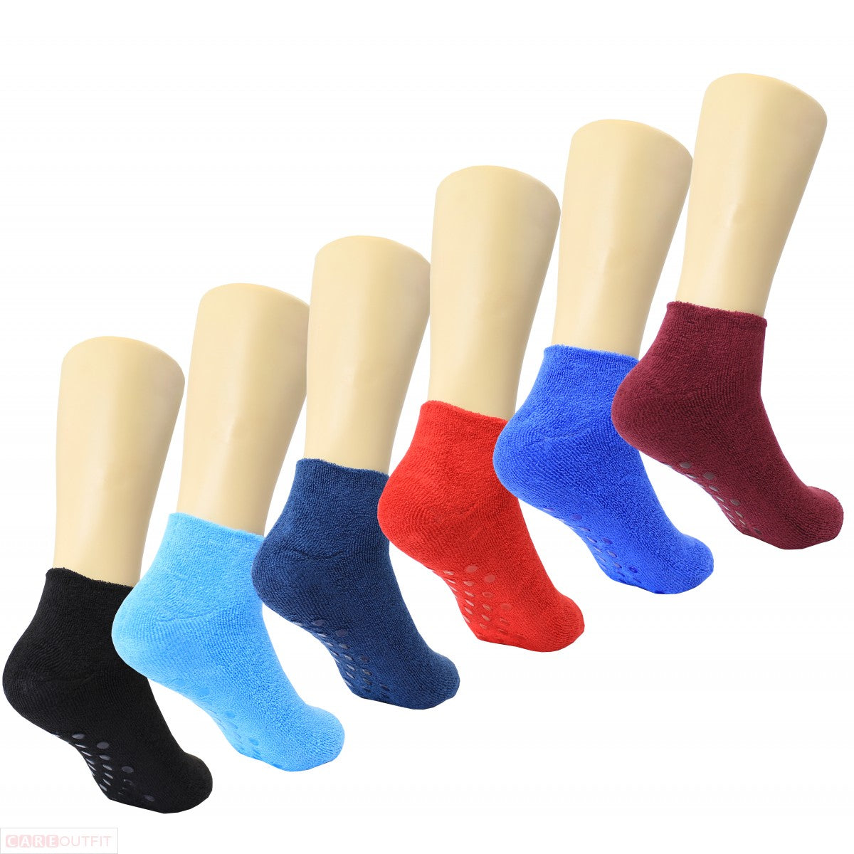 Ladies' Non-skid Terry Socks with Grips - 6 Pairs