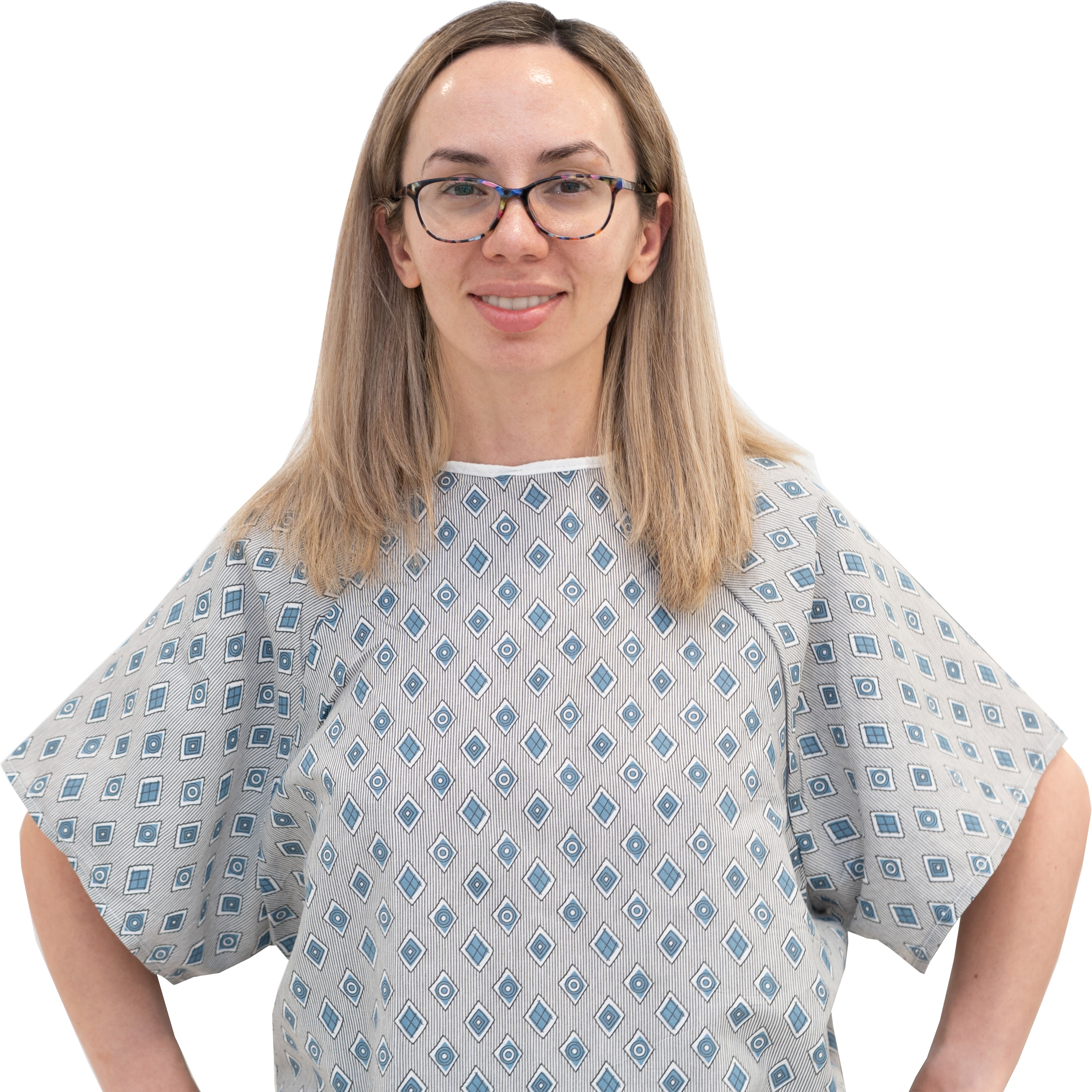 Wholesale Unisex Value Hospital Gown, Back Tie, 44" Long & 52" Wide, Patient Gowns Comfortably Fits Sizes up to XL