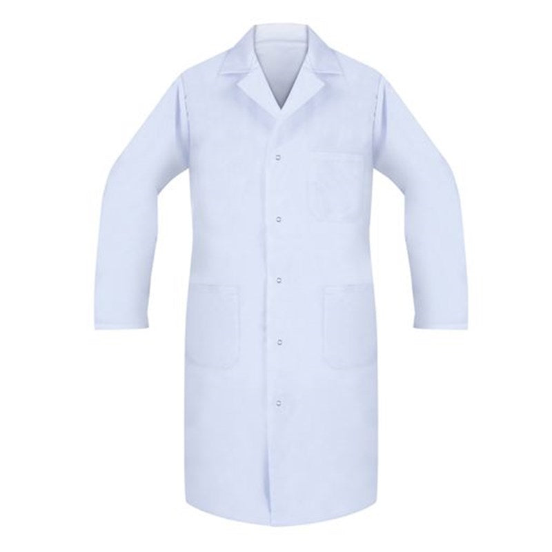 Wholesale COUNTER COAT, TWILL 65P/35C, 3OTR/PCKTS, 5GRPRS, LNG/SLVS, WHT, SML 4 Dozen