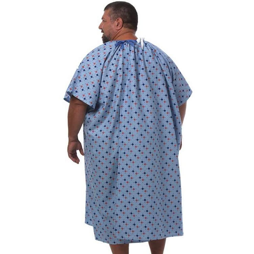 5XL Hospital Gown Oversized Hospital Gown Washable Patient Robe with Back Ties Reusable Big Size Hospital Gown