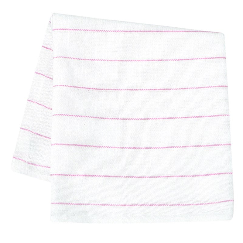 Wholesale GLASS TOWEL 16X28 PNK STRIPES COTTN 100 Dozen