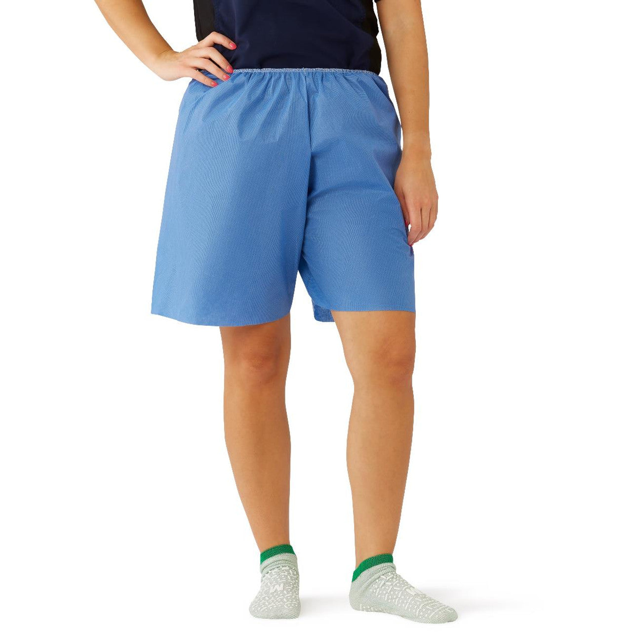 100 PCS One Size Fits All Disposable Exam Shorts Medical Patient Exam Wear Short Non Woven SMS with Elastic Waistband Unisex